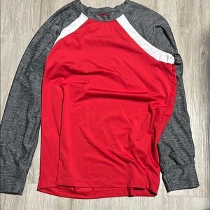 OshKosh B'gosh Red and Gray Raglan Long Sleeve Tee